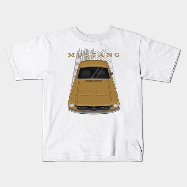 Ford Mustang Fastback 1968 - Gold Kids T-Shirt by V8social